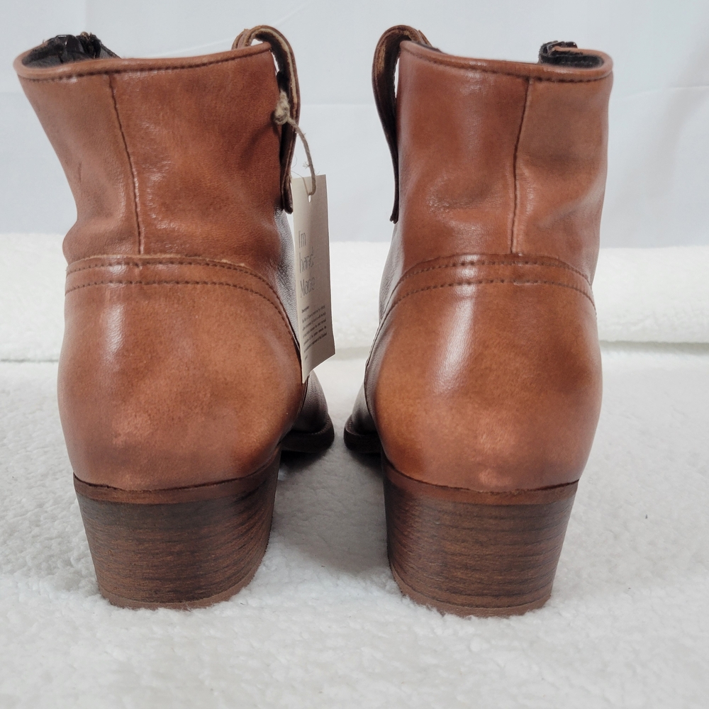 Apropo Leather Ankle Boots Bootie Pointed Toe Chic Western Style Wms Sz 9 Shoes - Picture 3 of 16
